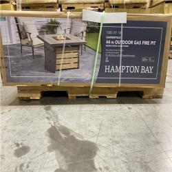 DALLAS LOCATION - NEW! Hampton Bay Summerfield 44 in. x 24.5 in. Square Steel Gas Fire Pit Table with Wood-Look Tile