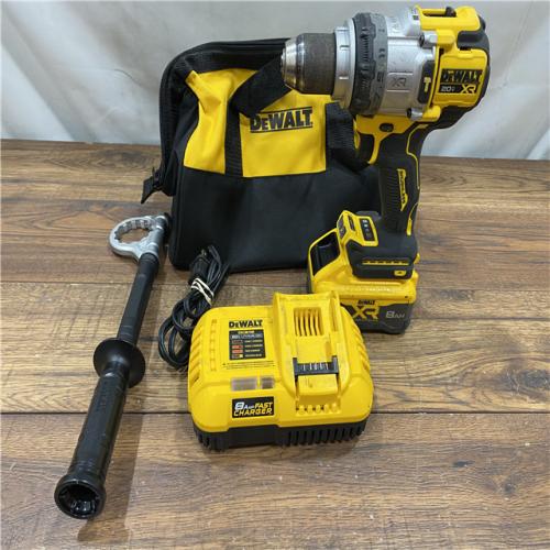 AS IS DEWALT 20V XR Lithium-Ion Cordless Hammer Drill Kit with 8.0 Ah Battery, Charger and Kit Bag