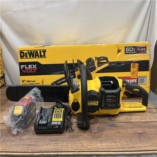 AS-IS DEWALT  FLEXVOLT 60V MAX 16in. Brushless Cordless Battery Powered Chainsaw Kit with (1) FLEXVOLT 2 Ah Battery & Charger