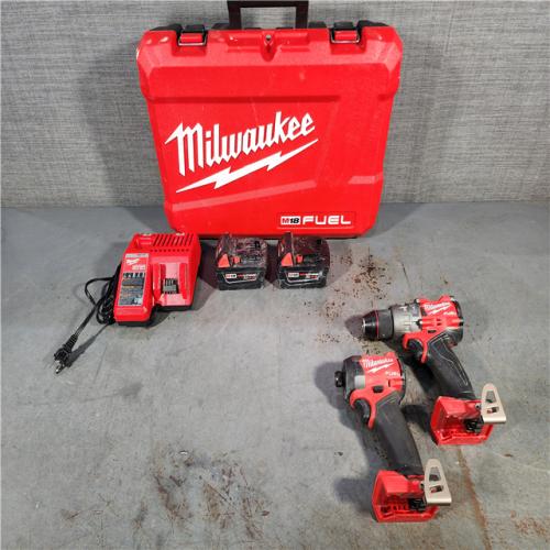 HOUSTON LOCATION - AS-IS Milwaukee M18 FUEL 18V Lithium-Ion Brushless Cordless Hammer Drill and Impact Driver Combo Kit (2-Tool) with 2 Batteries