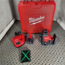 HOUSTON LOCATION - AS-IS Milwaukee-3632-21 M12 Green Beam Laser 360Â° 3-Plane Kit