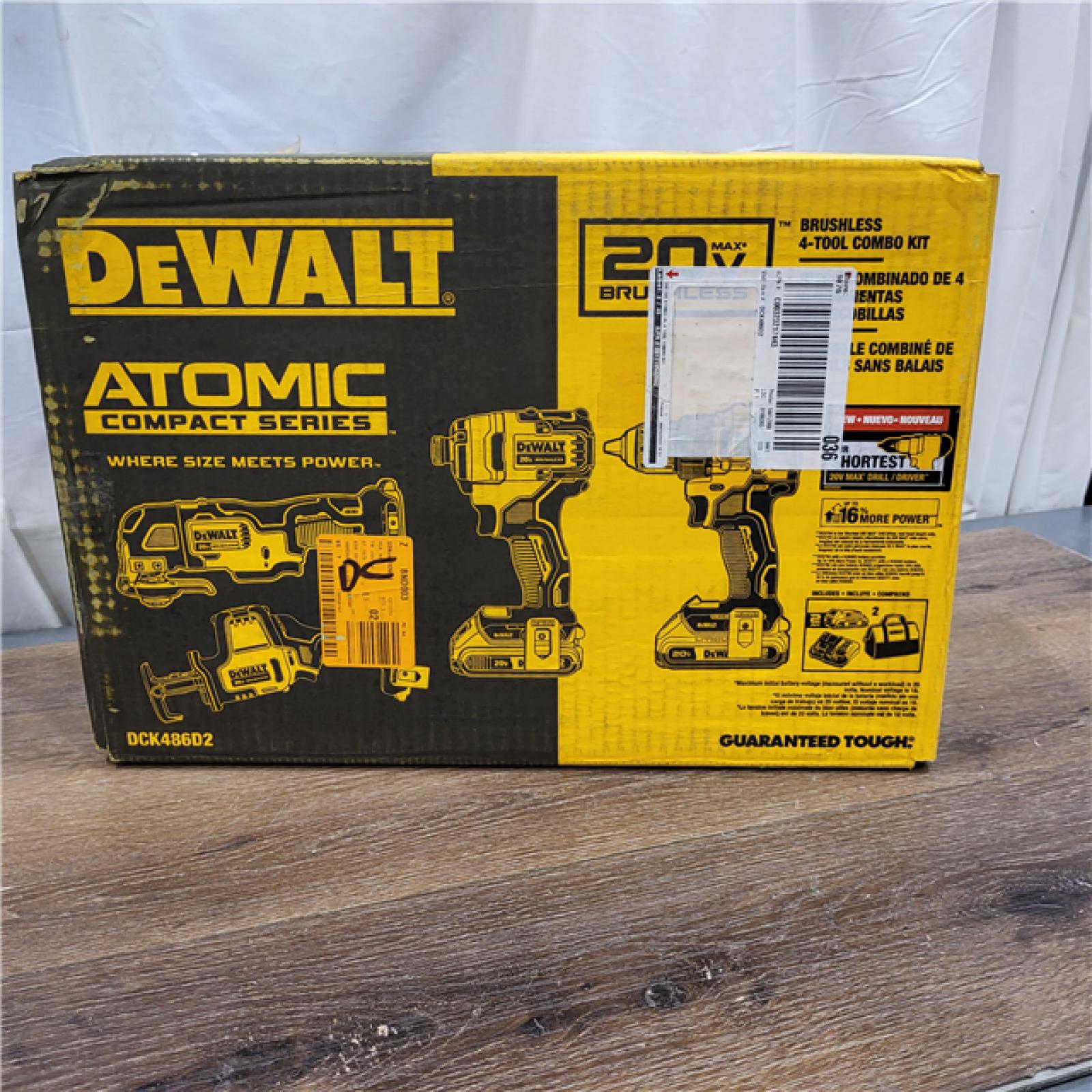 New AS-IS DeWalt 20V MAX ATOMIC Cordless Brushless 4 Tool Combo Kit