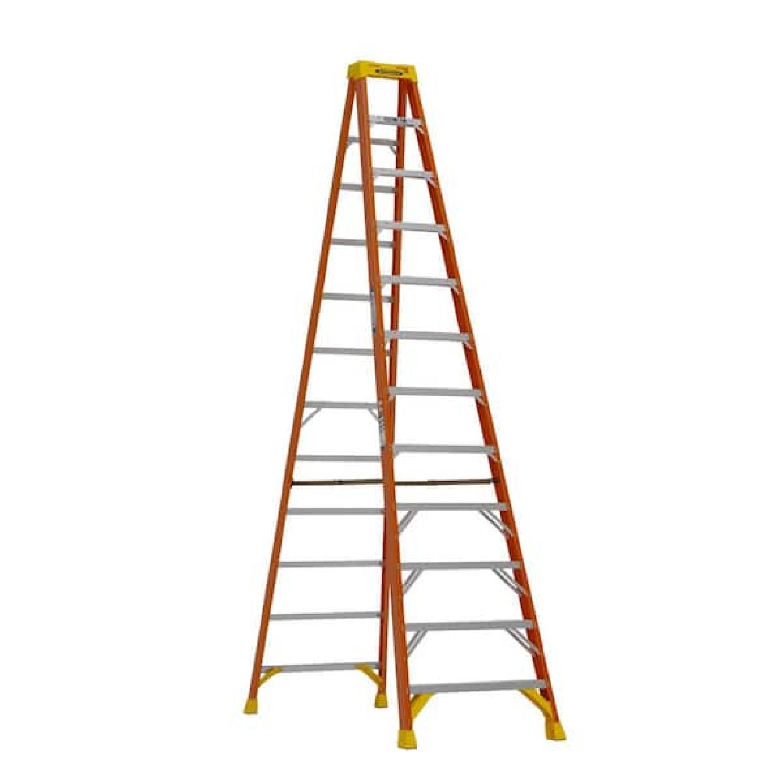 Phoenix Location Werner 12 ft. Fiberglass Step Ladder (16 ft. Reach Height) with 300 lb. Load Capacity Type IA Duty Rating