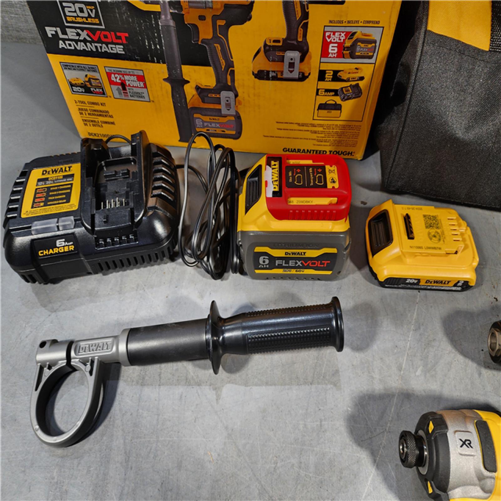 HOUSTON LOCATION - AS-IS (APPEARS LIKE NEW) 20V MAX Cordless Brushless Hammer Drill/Driver 2 Tool Combo Kit with FLEXVOLT ADVANTAGE