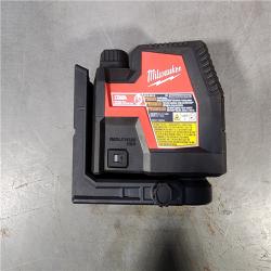 HOUSTON LOCATION - AS-IS (APPEARS LIKE NEW) MILWAUKEE 100 Ft. REDLITHIUM Lithium-Ion USB Green Rechargeable Cross Line Laser Level with Charger