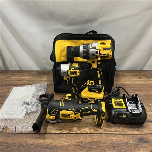 AS IS DEWALT 20-Volt Lithium-Ion Cordless 3-Tool Combo Kit with FLEXVOLT 9 Ah and 20V 6 Ah Batteries and Charger