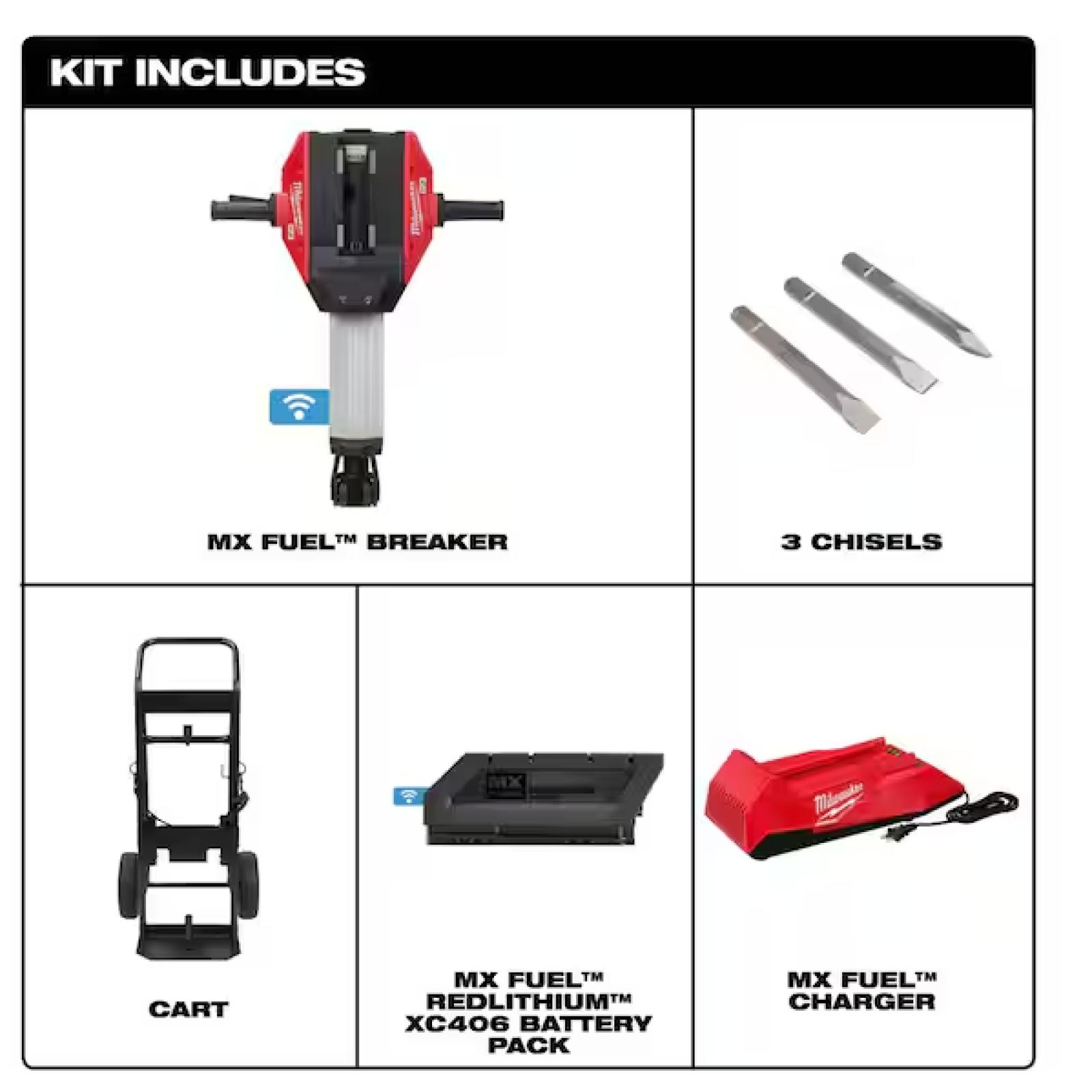 DALLAS LOCATION - Milwaukee MX FUEL Lithium-Ion Cordless 1-1/8 in. Breaker with Battery and Charger