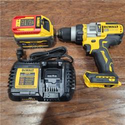 AS-IS 20V MAX Lithium Ion Cordless Brushless 1/2 in. Hammer Drill/Driver W/FLEXVOLT ADVANTAGE & FLEXVOLT 6Ah & 9Ah Batteries