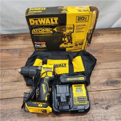 AS-IS DeWalt ATOMIC 20-Volt Lithium-Ion Cordless 1/2 in. Compact Hammer Drill with 3.0Ah Battery, Charger and Bag