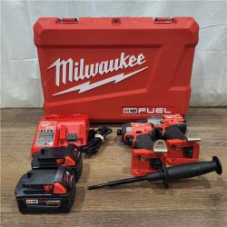 AS-IS Milwaukee M18 FUEL 18V Lithium-Ion Brushless Cordless Hammer Drill and Impact Driver Combo Kit (2-Tool) with 2 Batteries