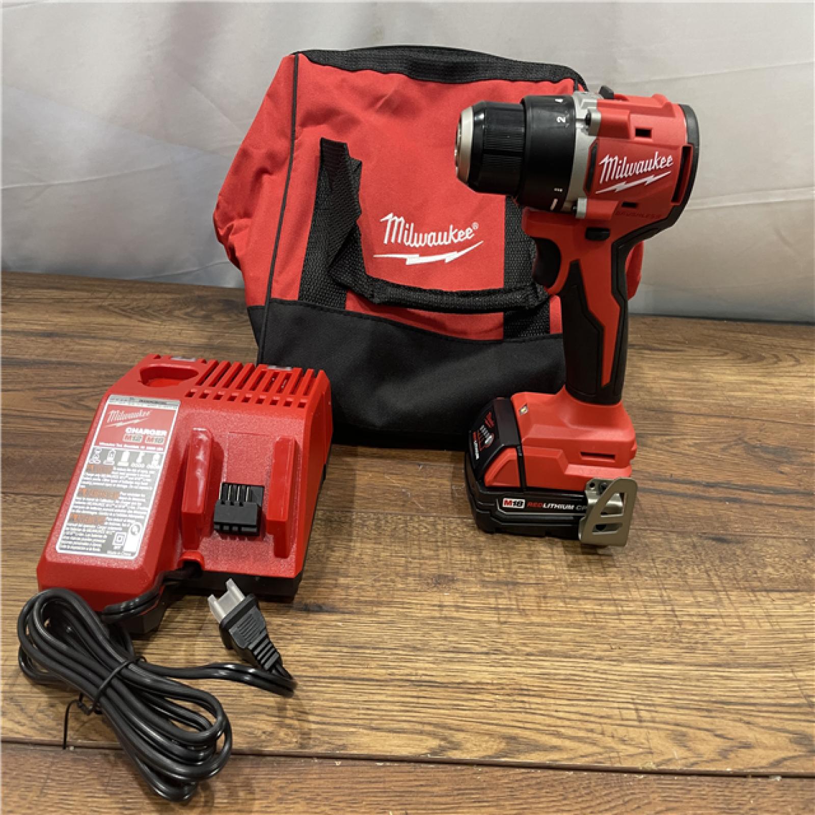 AS-IS Milwaukee M18 Compact Brushless Cordless 1/2 in. Drill/Driver Kit