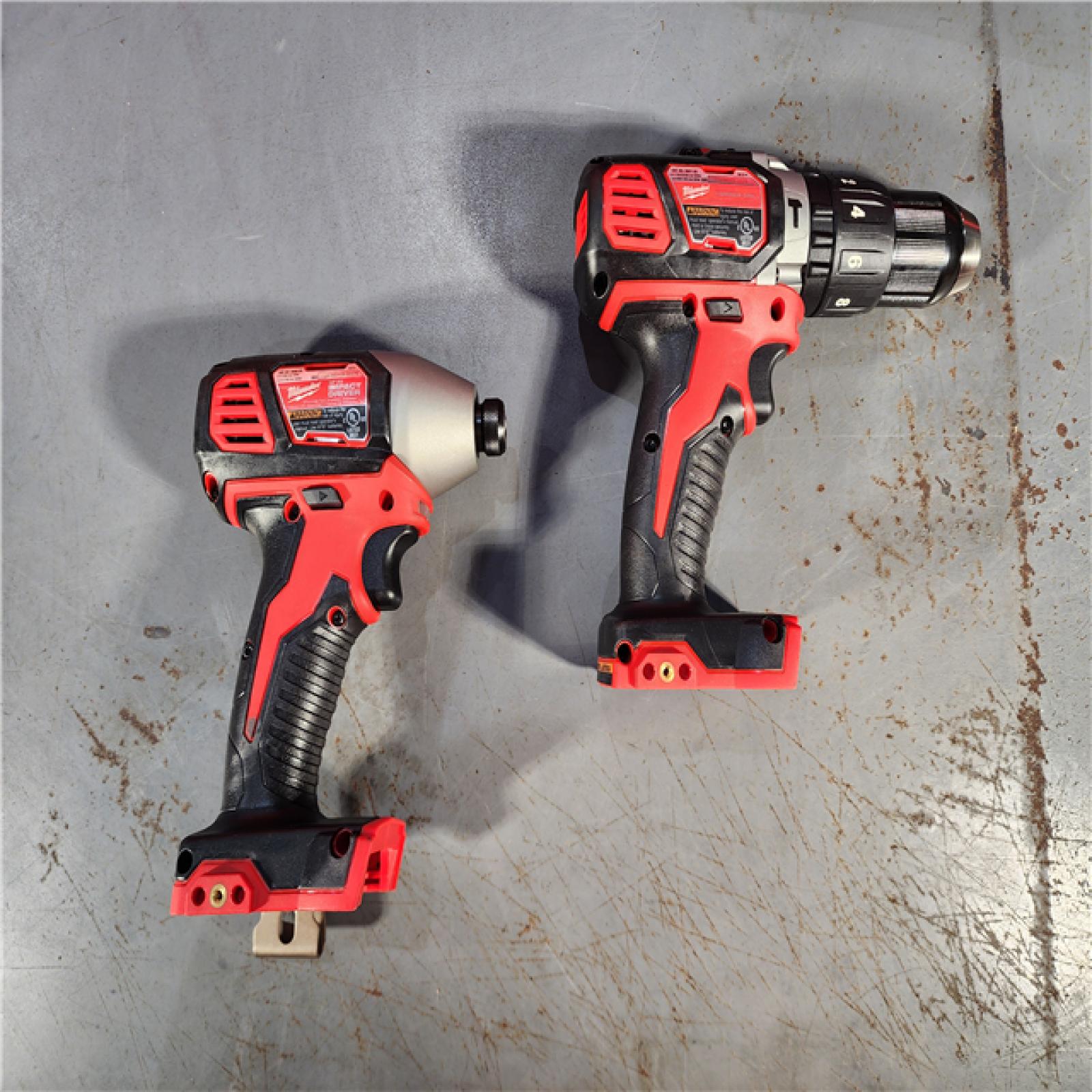 HOUSTON LOCATION - AS-IS Milwaukee 2697-22CTM18 18V Lithium-Ion Cordless Hammer Drill/Impact Driver Combo Kit (2-Tool) w/(2) 1.5Ah Batteries, Charger (NO Tool Bag)