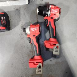 HOUSTON LOCATION - AS-IS (APPEARS LIKE NEW) Milwaukee M18 18-Volt Lithium-Ion Brushless Cordless Combo Kit (4-Tool) with 2-Batteries, 1-Charger and Tool Bag