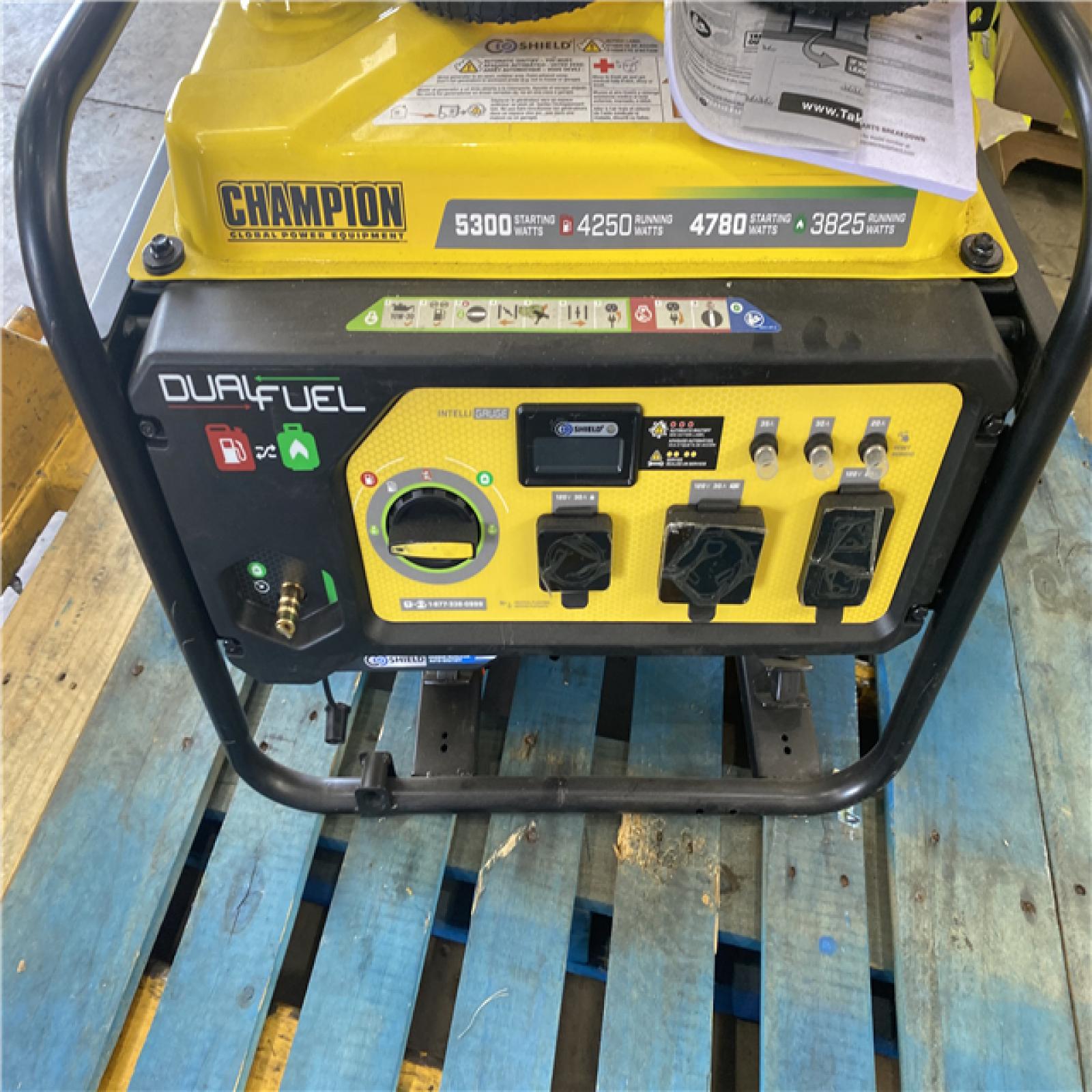 Houston Location - AS-IS Champion Dual Fuel 5,300 Starting Watts 4,250 Running Watts Generator