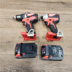 AS-IS M18 18V Lithium-Ion Brushless Cordless Compact Drill/Impact Combo Kit (2-Tool) W/(2) 2.0 Ah Batteries, Charger & Bag