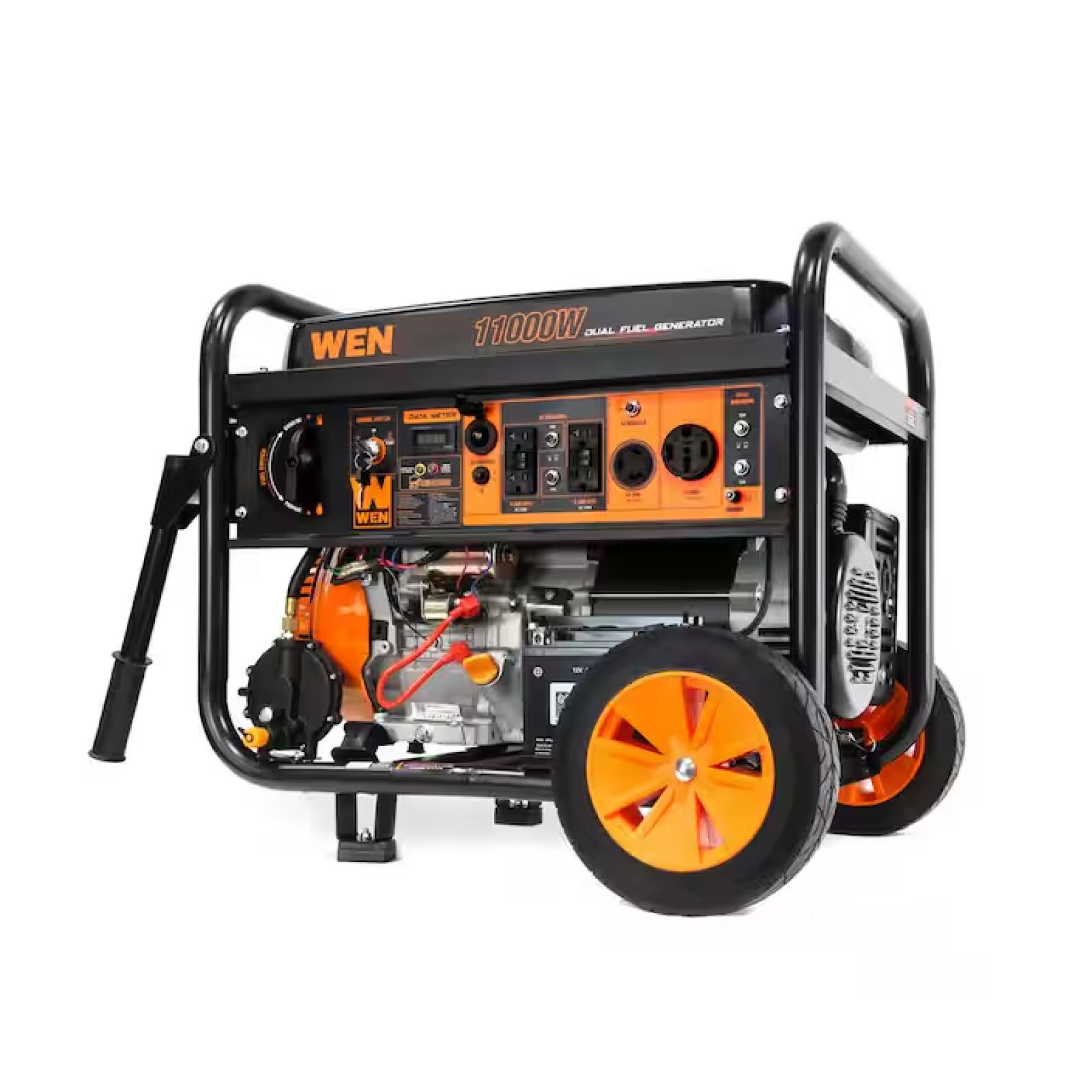 DALLAS LOCATION - WEN 11000/8300-Watt 120V/240V Dual Fuel Transfer-Switch Ready Electric Start Portable Generator w Wheel Kit and CO Watchdog