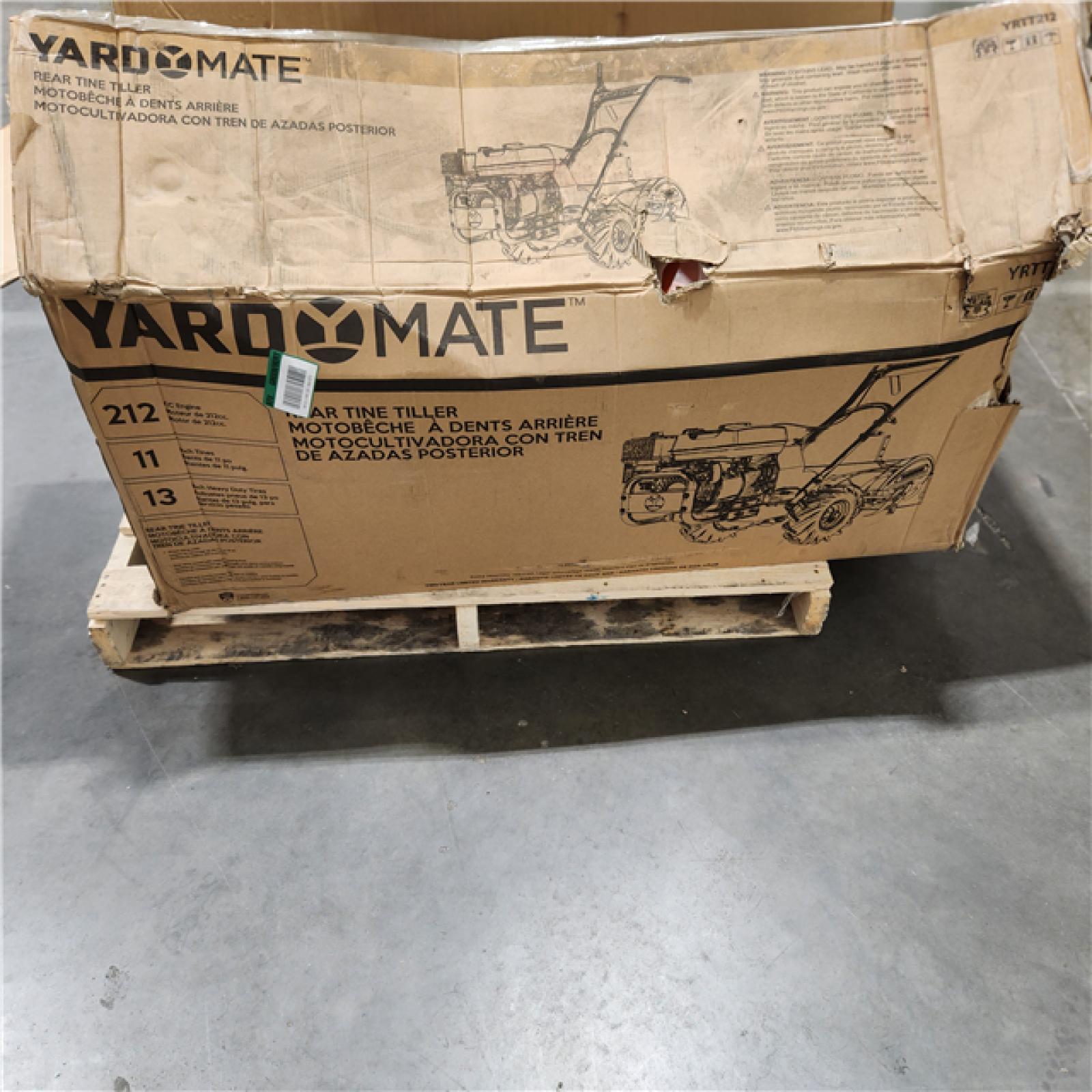 Dallas Location - As-Is YardMate 18 in. 212 cc Gas Rear Tine Tiller, Model:YRTT212