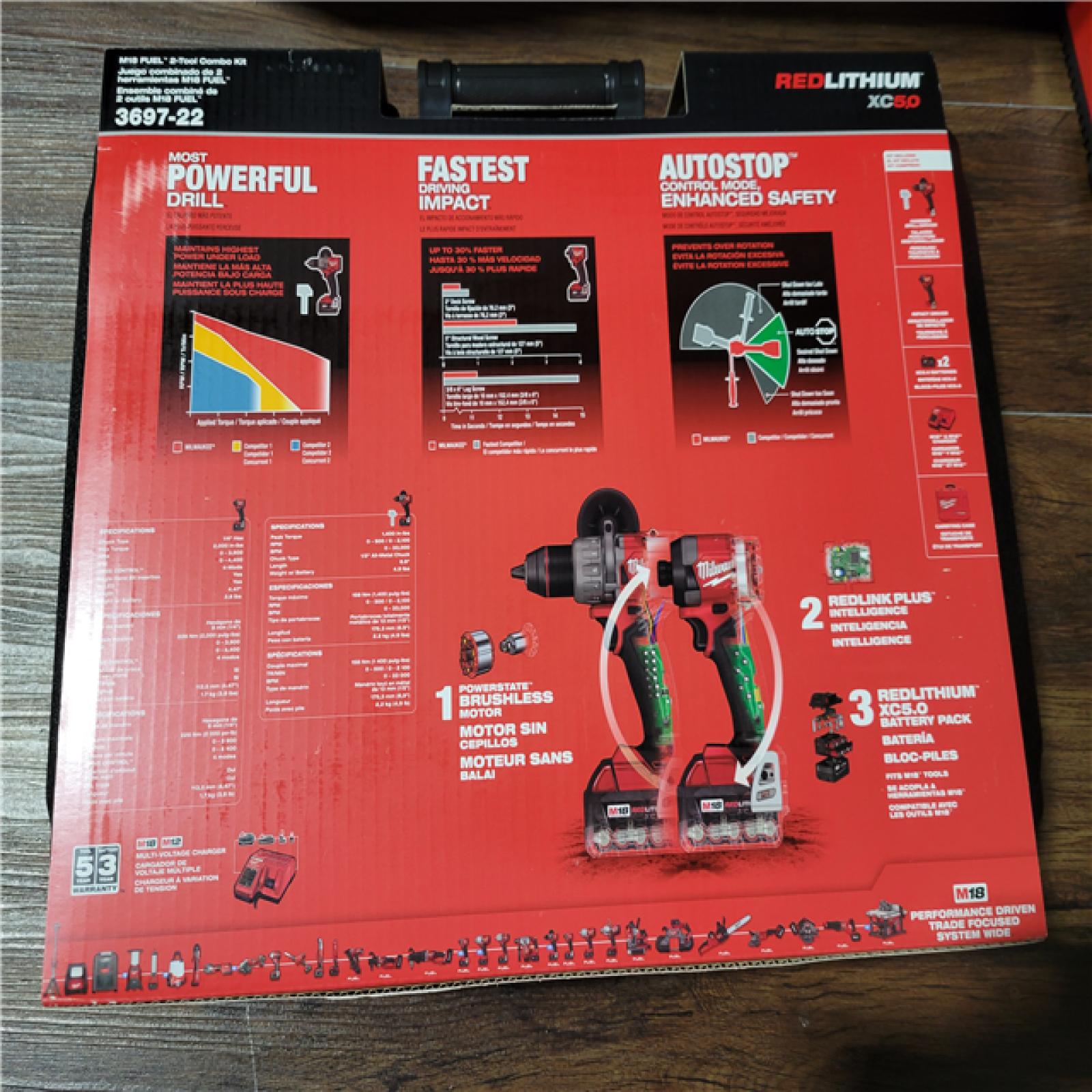 CALIFORNIA NEW MILWAUKEE M18 FUEL 2-TOOL COMBO KIT (2 BATTERIES AND CHARGER INCLUDED)