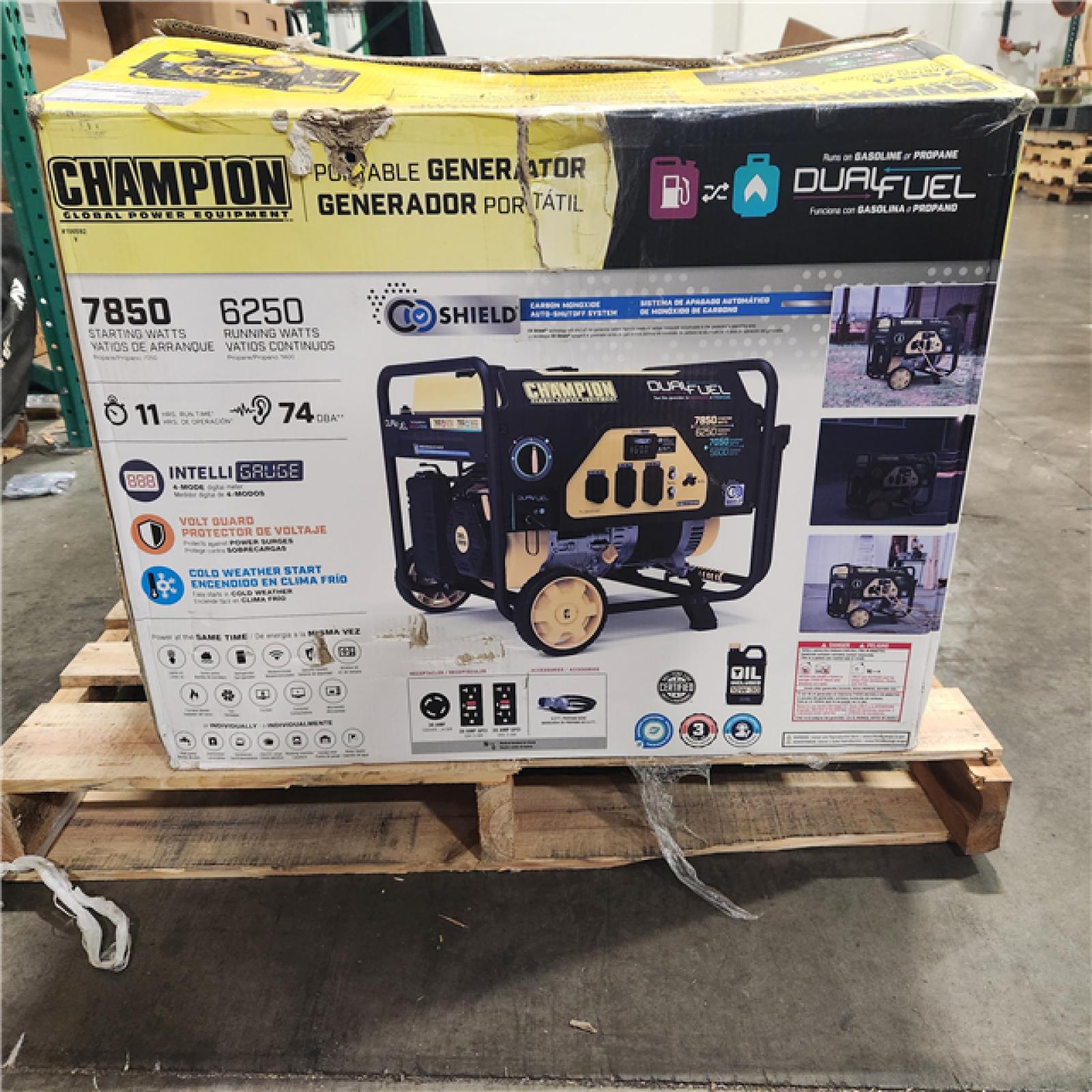 Dallas Location - As-Is Champion 6250-Watt Dual Fuel Portable Generator