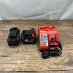 AS-IS Milwaukee M18 18-Volt Lithium-Ion XC Starter Kit with Two 5.0Ah Batteries / Charger (48-59-1852B)