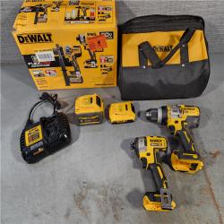 HOUSTON LOCATION - AS-IS DEWALT 20V MAX Cordless Brushless Hammer Drill/Driver 2 Tool Combo Kit with FLEXVOLT ADVANTAGE