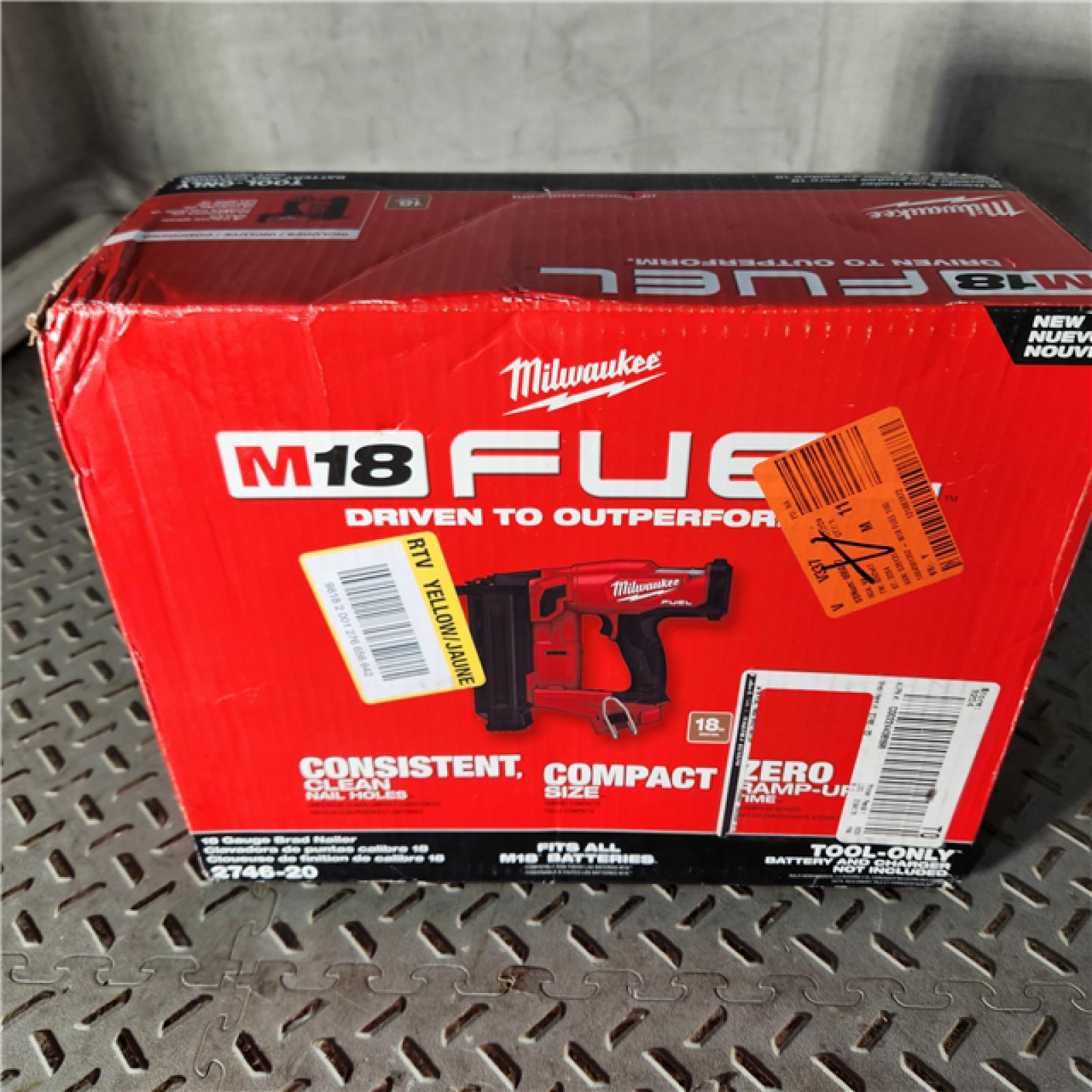 Houston location AS-IS Milwaukee M18 Fuel 18V Brushless 18-Gauge Brad Nailer 2746-20 (Bare Tool)