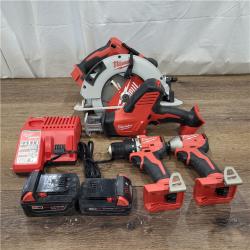 AS-IS M18 18-Volt Lithium-Ion Brushless Cordless Combo Kit (4-Tool) with 2-Batteries, 1-Charger and Tool Bag