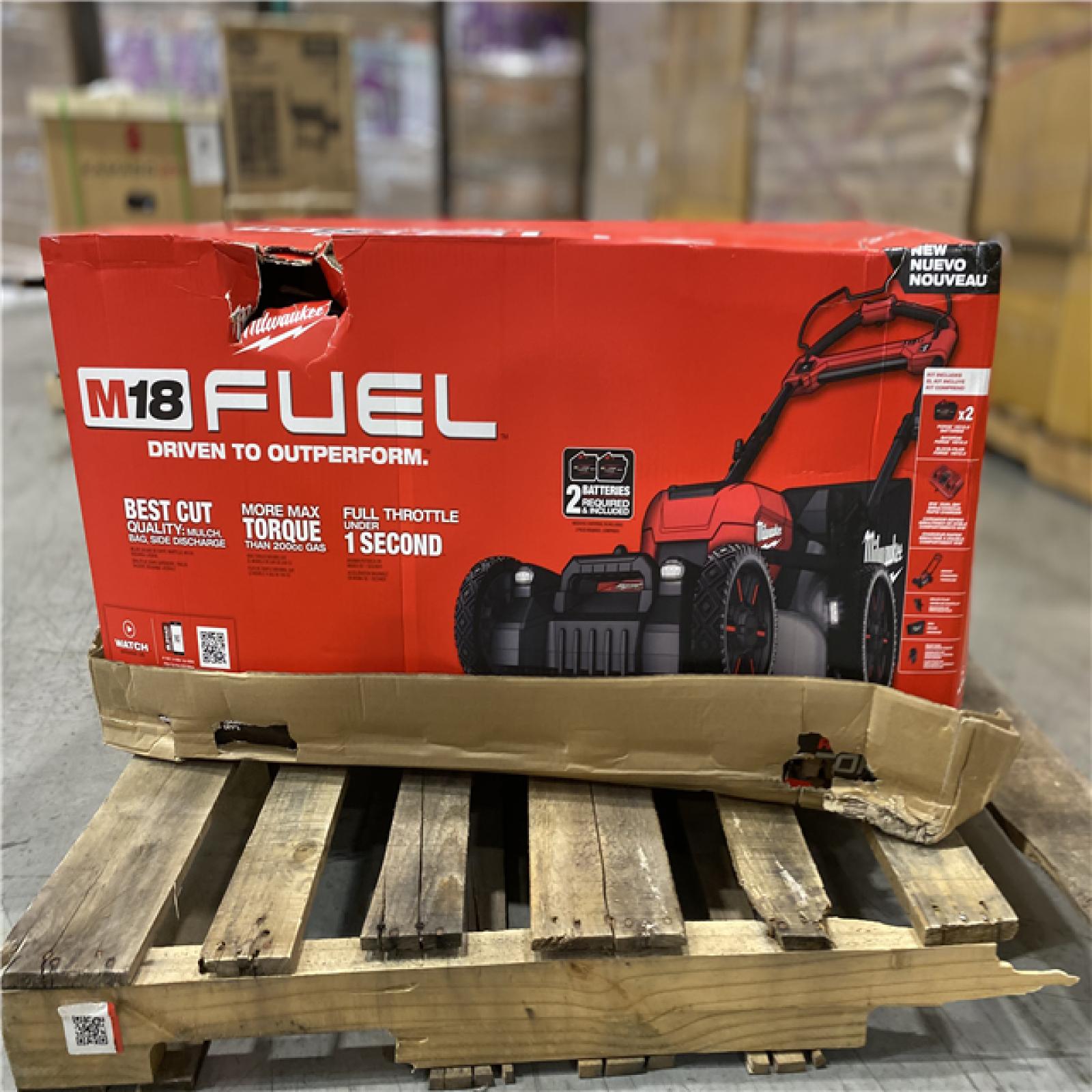 DALLAS LOCATION - Milwaukee M18 FUEL Brushless Cordless 21 in. Walk Behind Dual Battery Self-Propelled Mower w/(2) 12.0Ah Battery and Rapid Charger