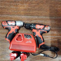 AS-IS M12 12V Lithium-Ion Cordless Drill Driver/Impact Driver Combo Kit with Two 1.5Ah Batteries, Charger and Bag (2-Tool)