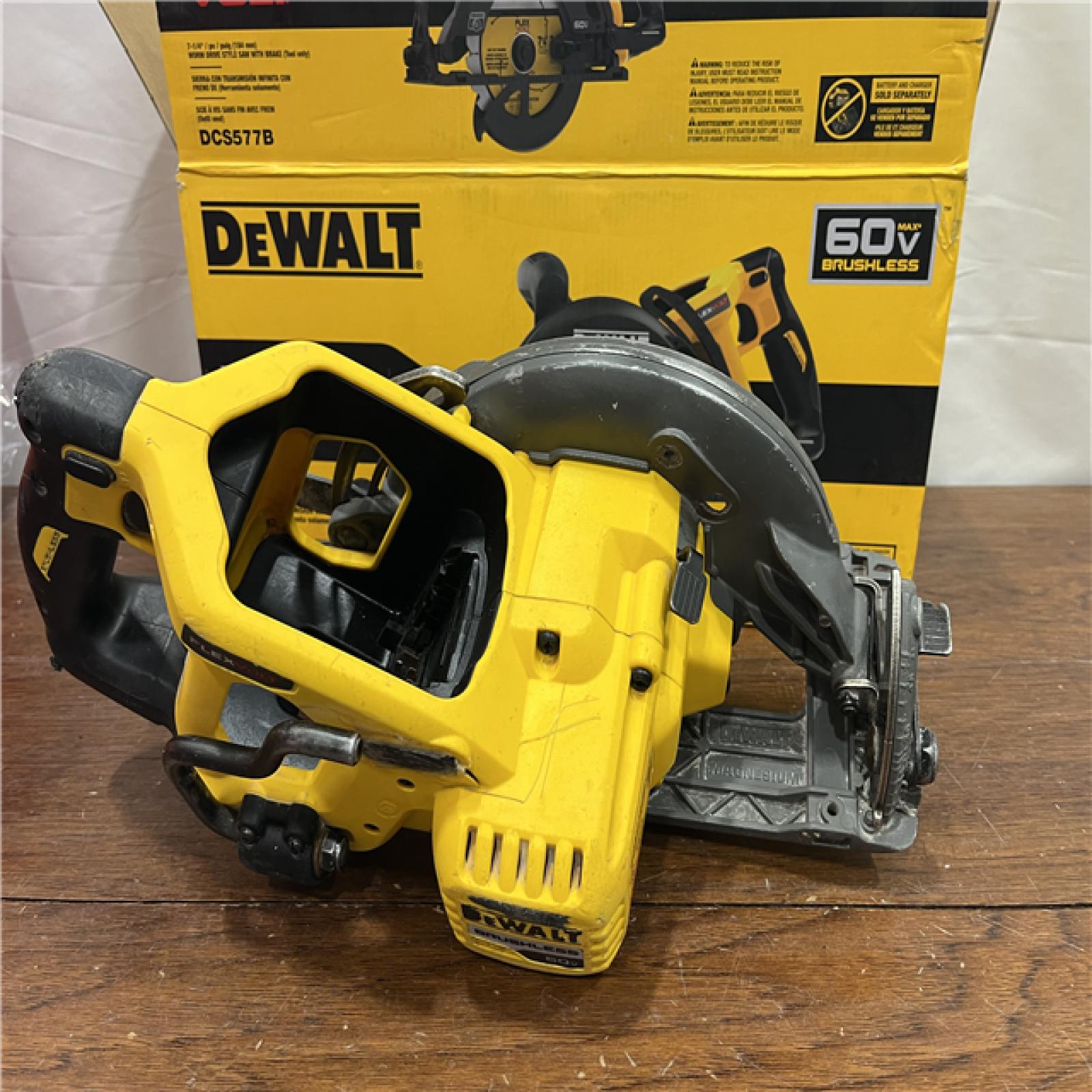 AS-IS DEWALT FLEXVOLT 60V MAX Cordless Brushless 7-1/4 in. Wormdrive Style Circular Saw (Tool Only)