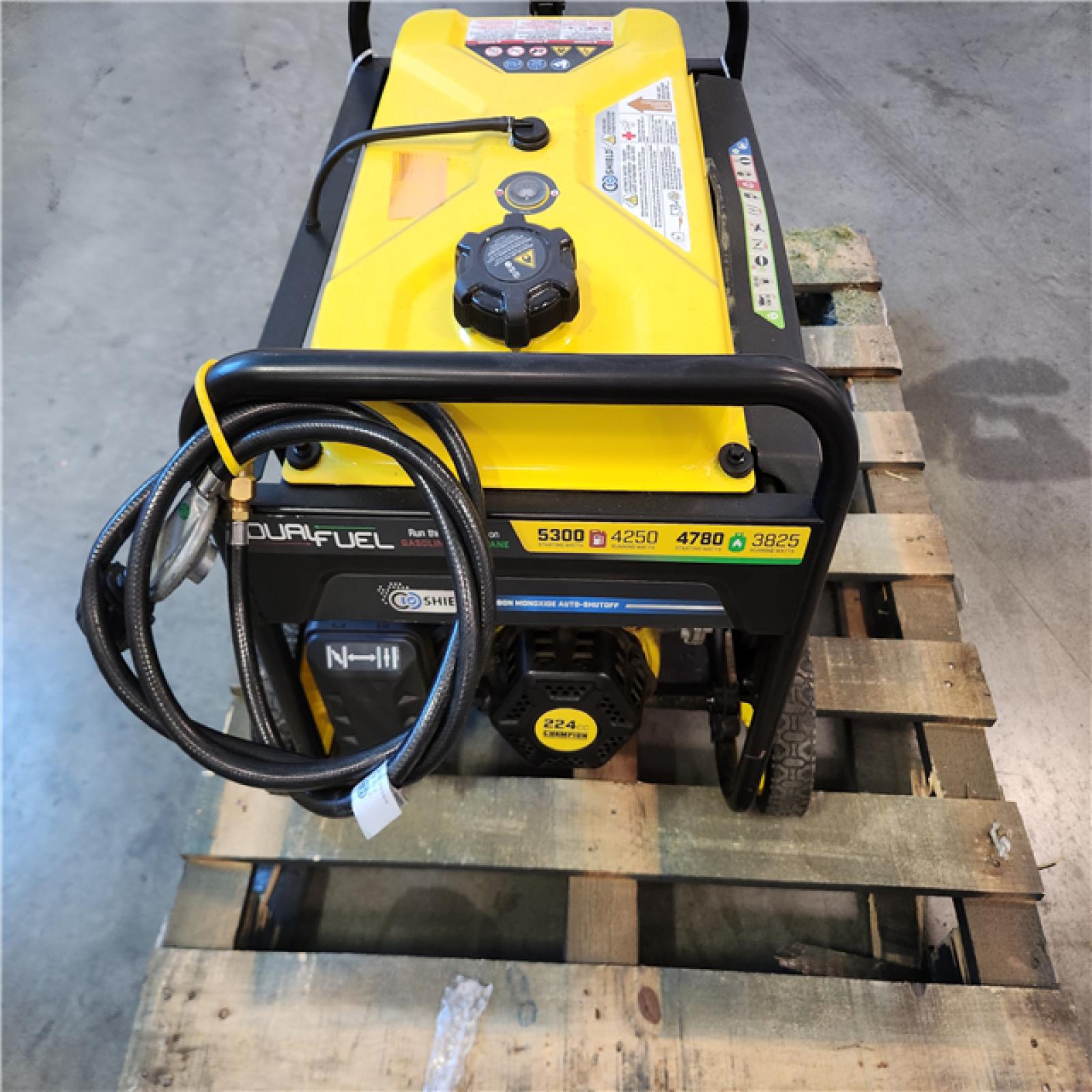 California AS-IS Champion Power Equipment 4250-Watt Recoil Start Duel Fuel Generator