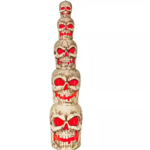 DALLAS LOCATION -Home Accents Holiday 8 ft. Giant-Sized LED Skull Stack