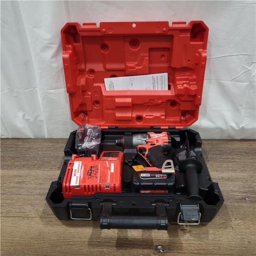 AS-IS Milwaukee 2904-22 Hammer Drill Driver Kit with Batteries  Charger & Tool Case  Red