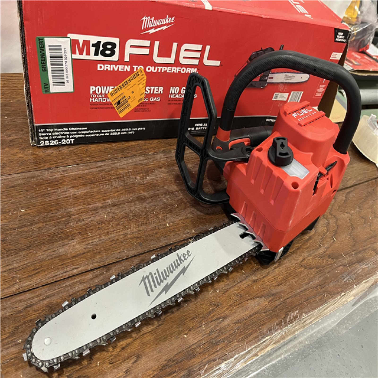 AS-IS Milwaukee Tool 2826-20T M18 FUEL 14  Top Handle 18-Volt Lithium-Ion Brushless Electric Cordless Chainsaw (Tool-Only)