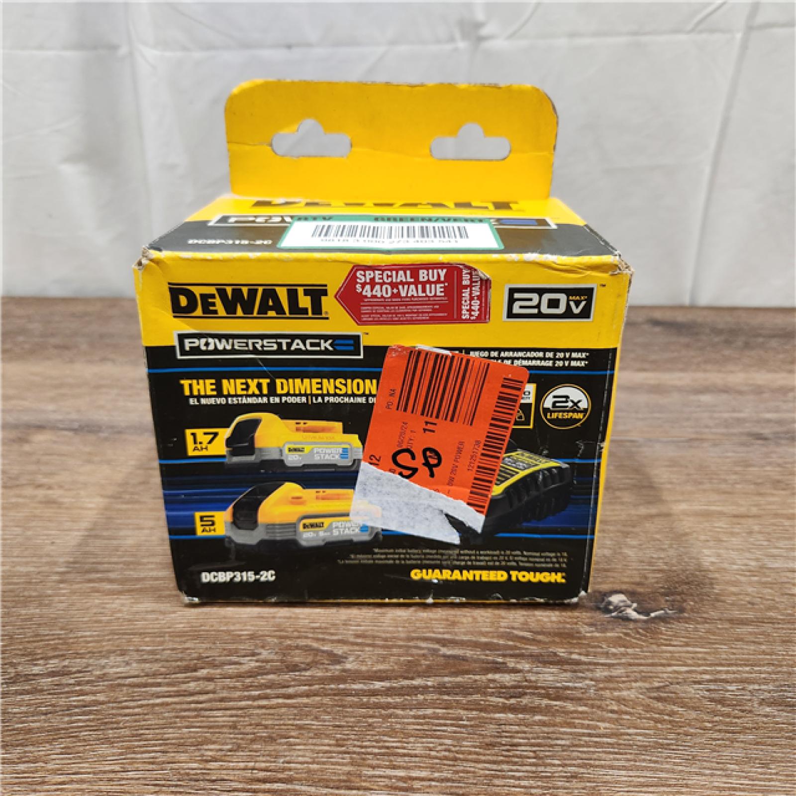 AS-IS DEWALT DCBP315-2C 20V MAX 5.0Ah & 1.7Ah + Chgr