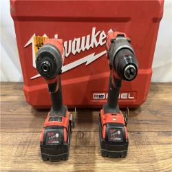 AS IS Milwaukee M18 FUEL 18V Lithium-Ion Brushless Cordless Hammer Drill and Impact Driver Combo Kit (2-Tool) with 2 Batteries