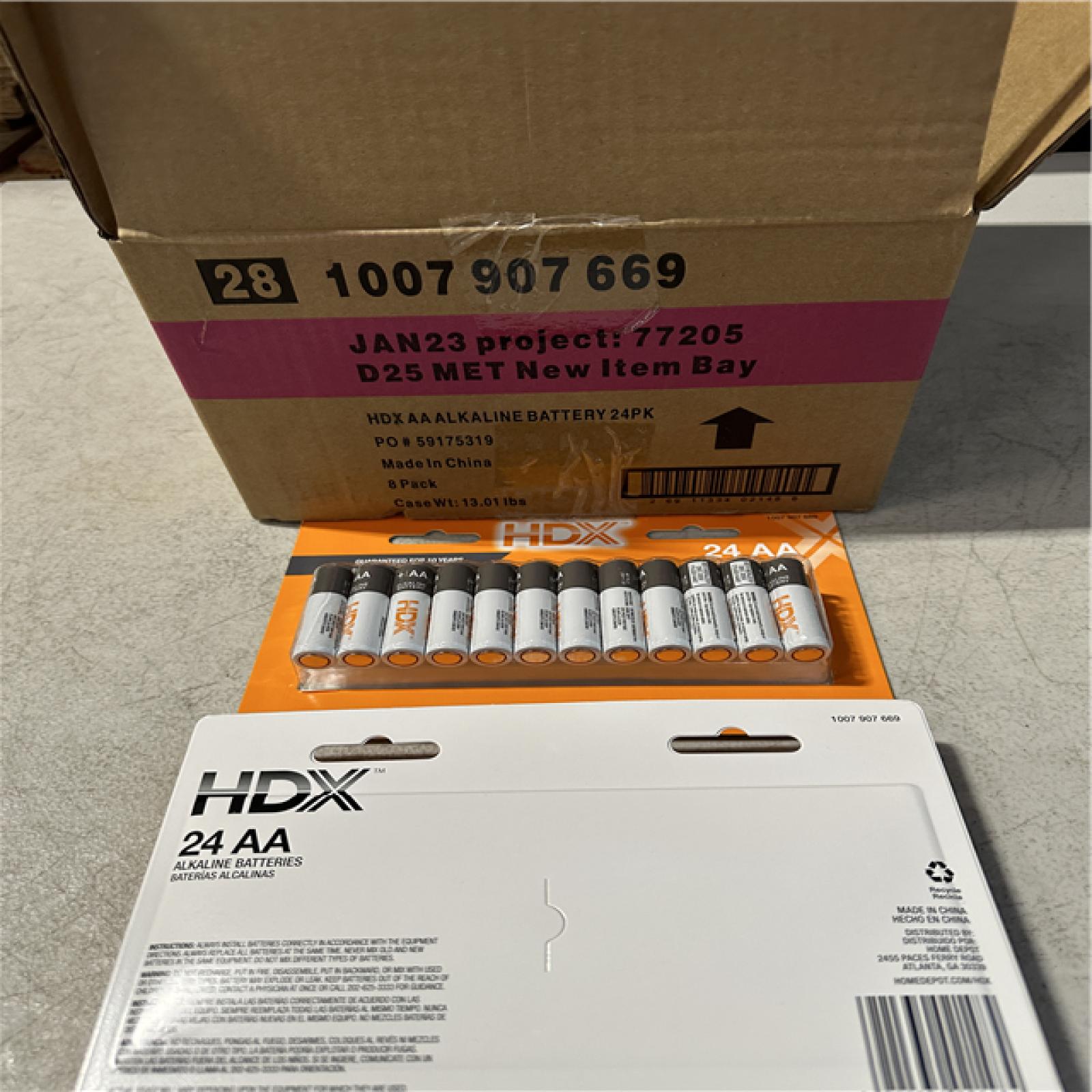 California New HDX 24 AA Alkaline Batteries (1 Box/8 Pack/24 Batteries each)