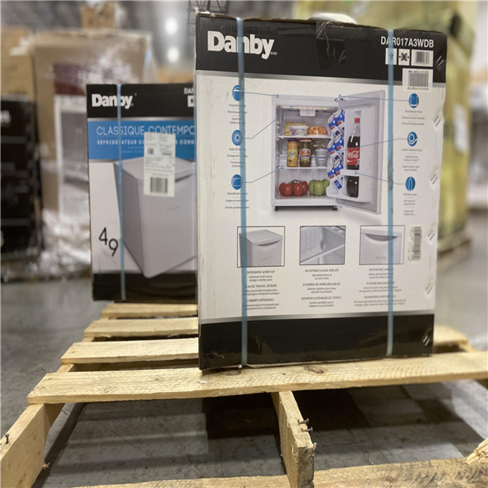 NEW! - DANBY 18-inch, 1.7 cu. ft. Compact Refrigerator PALLET - (3 UNITS)