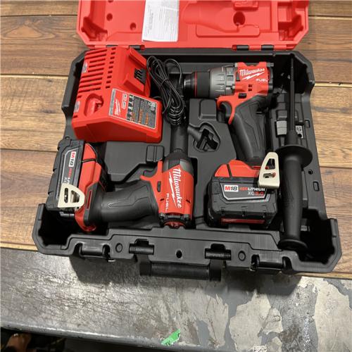 AS-IS Milwaukee M18 FUEL 18V Lithium-Ion Brushless Cordless Hammer Drill and Impact Driver Combo Kit (2-Tool) with 2 Batteries