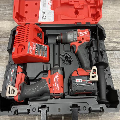 AS-IS Milwaukee M18 FUEL 18V Lithium-Ion Brushless Cordless Hammer Drill and Impact Driver Combo Kit (2-Tool) with 2 Batteries