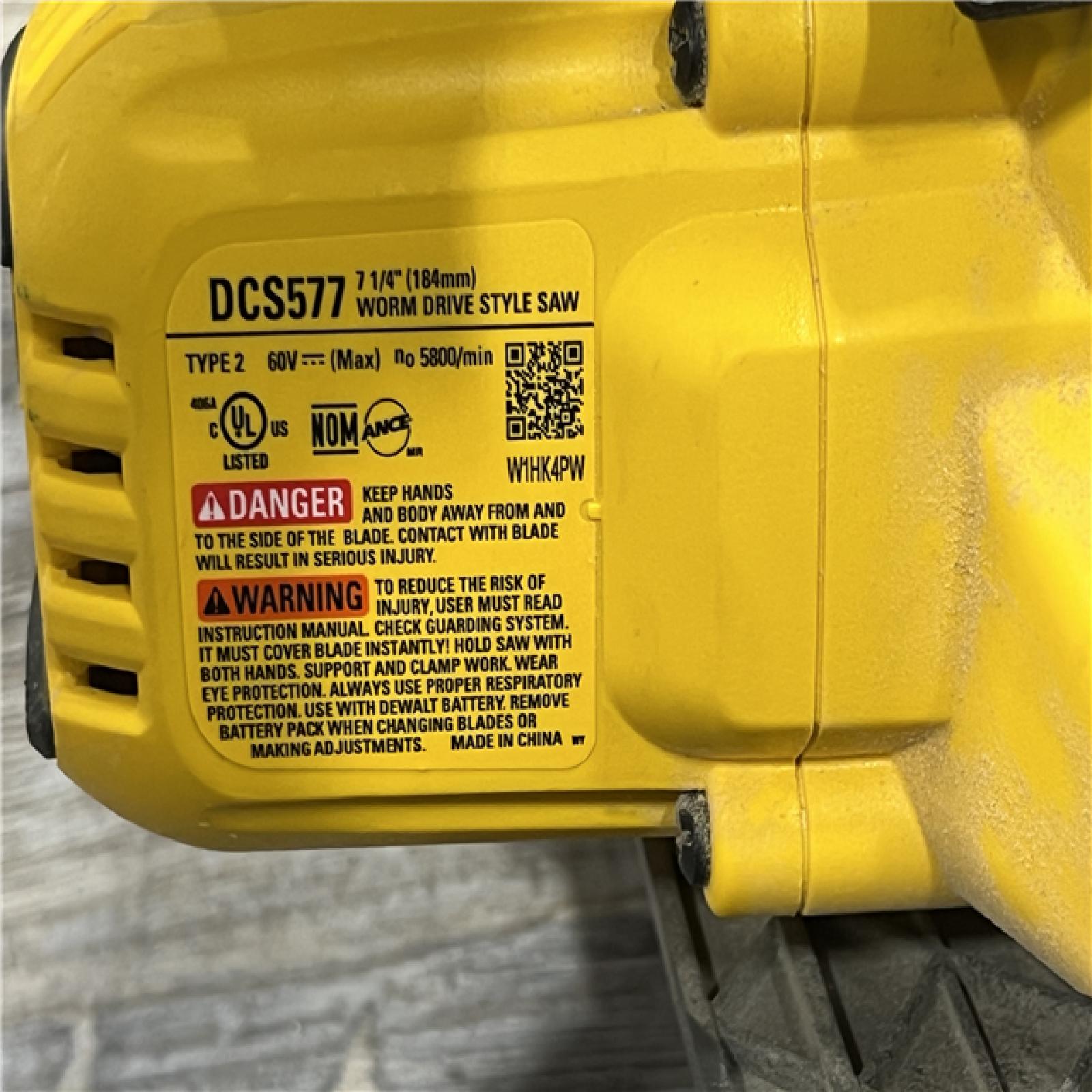 AS-IS DEWALT FLEXVOLT 60V MAX Cordless Brushless 7-1/4 in. Wormdrive Style Circular Saw (Tool Only)