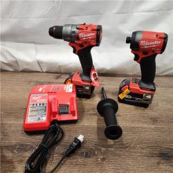 AS-IS Milwaukee M18 FUEL 18V Lithium-Ion Brushless Cordless Hammer Drill and Impact Driver Combo Kit (2-Tool) with 2 Batteries