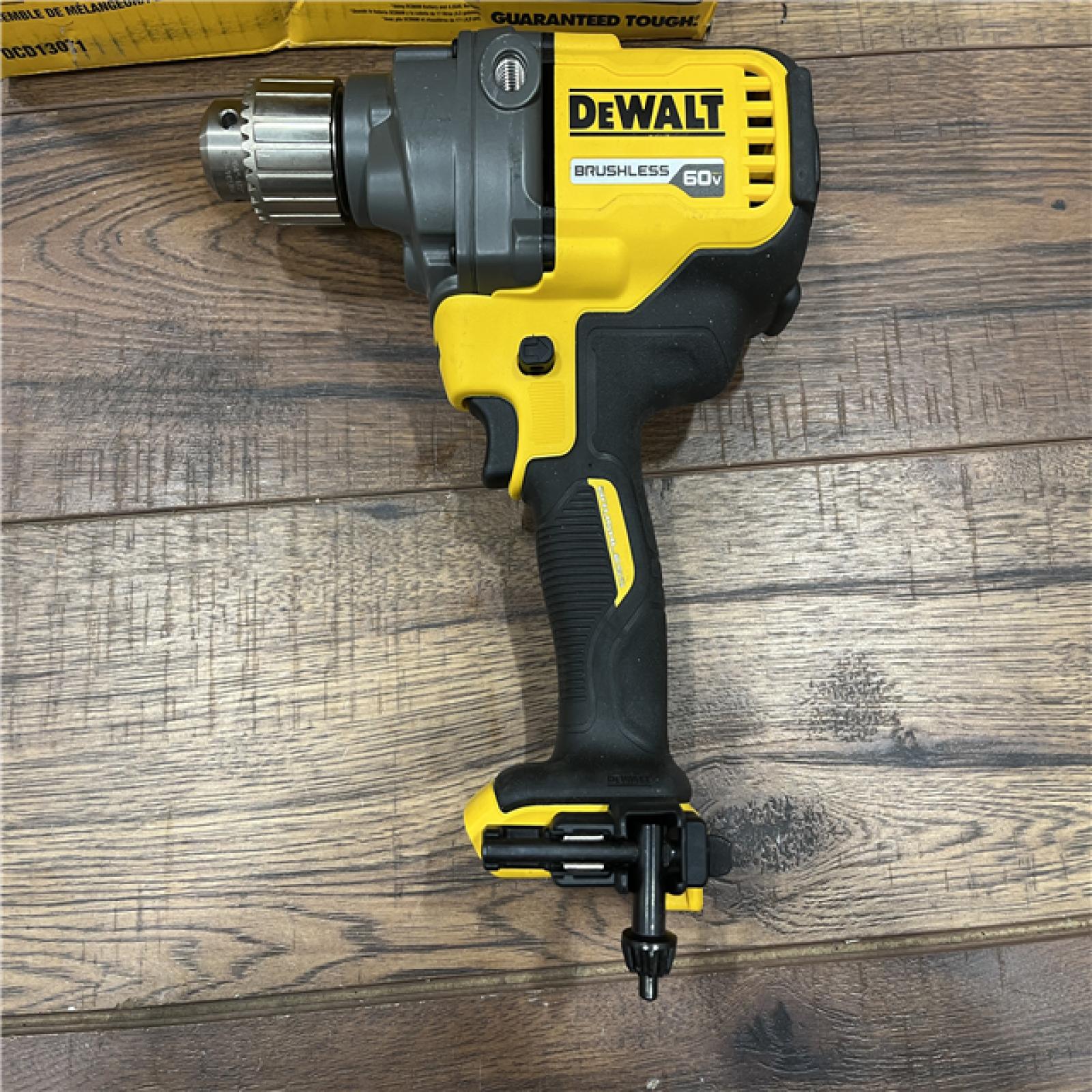 AS-IS DEWALT FLEXVOLT 60V MAX Cordless Brushless 1/2 in. Concrete Mud Mixer/Drill with E-Clutch and (1) FLEXVOLT 6.0Ah Battery