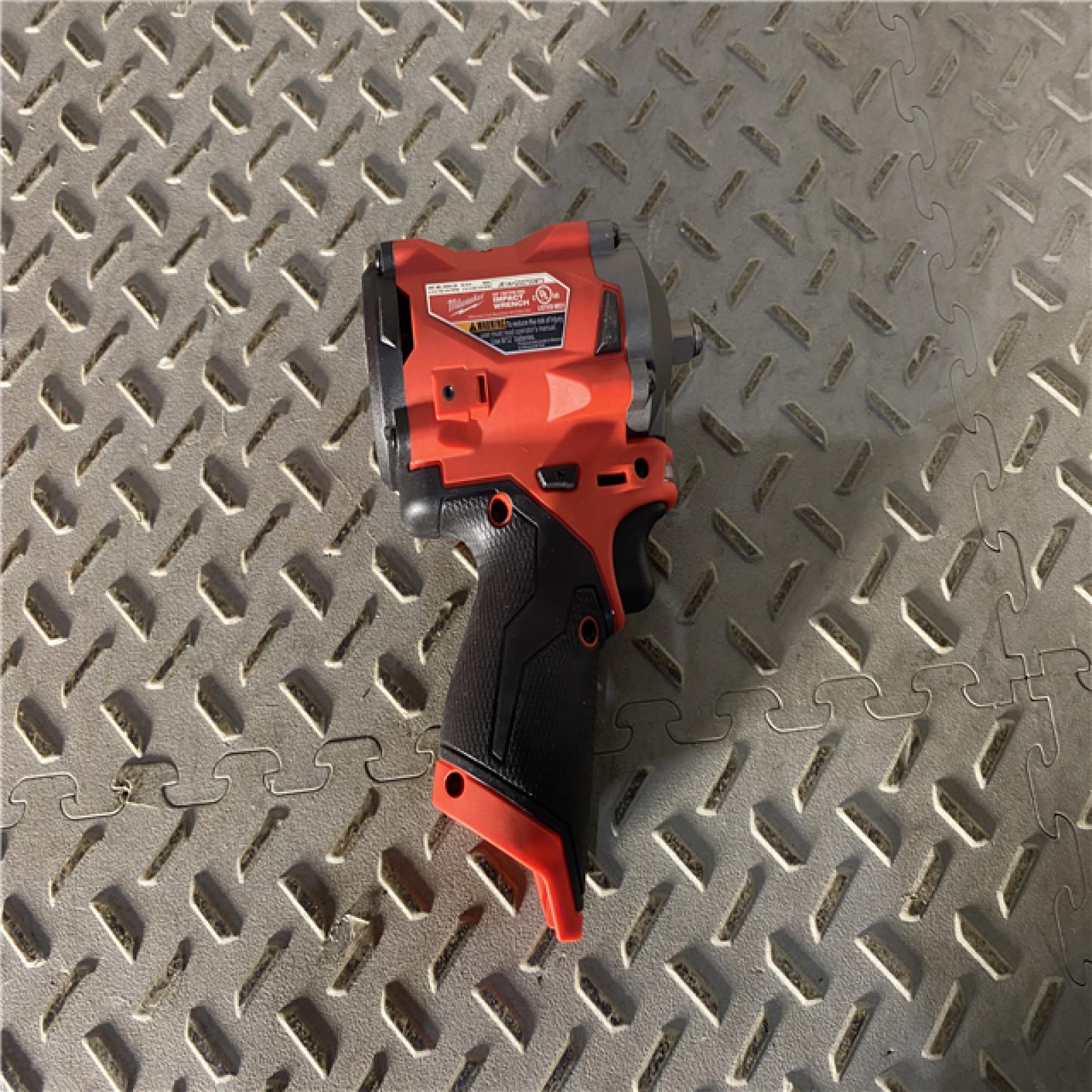 Houston location AS-IS MILWAUKEE M12 FUEL 12V Lithium-Ion Brushless Cordless Stubby 3/8 in. Impact Wrench (Tool-Only)