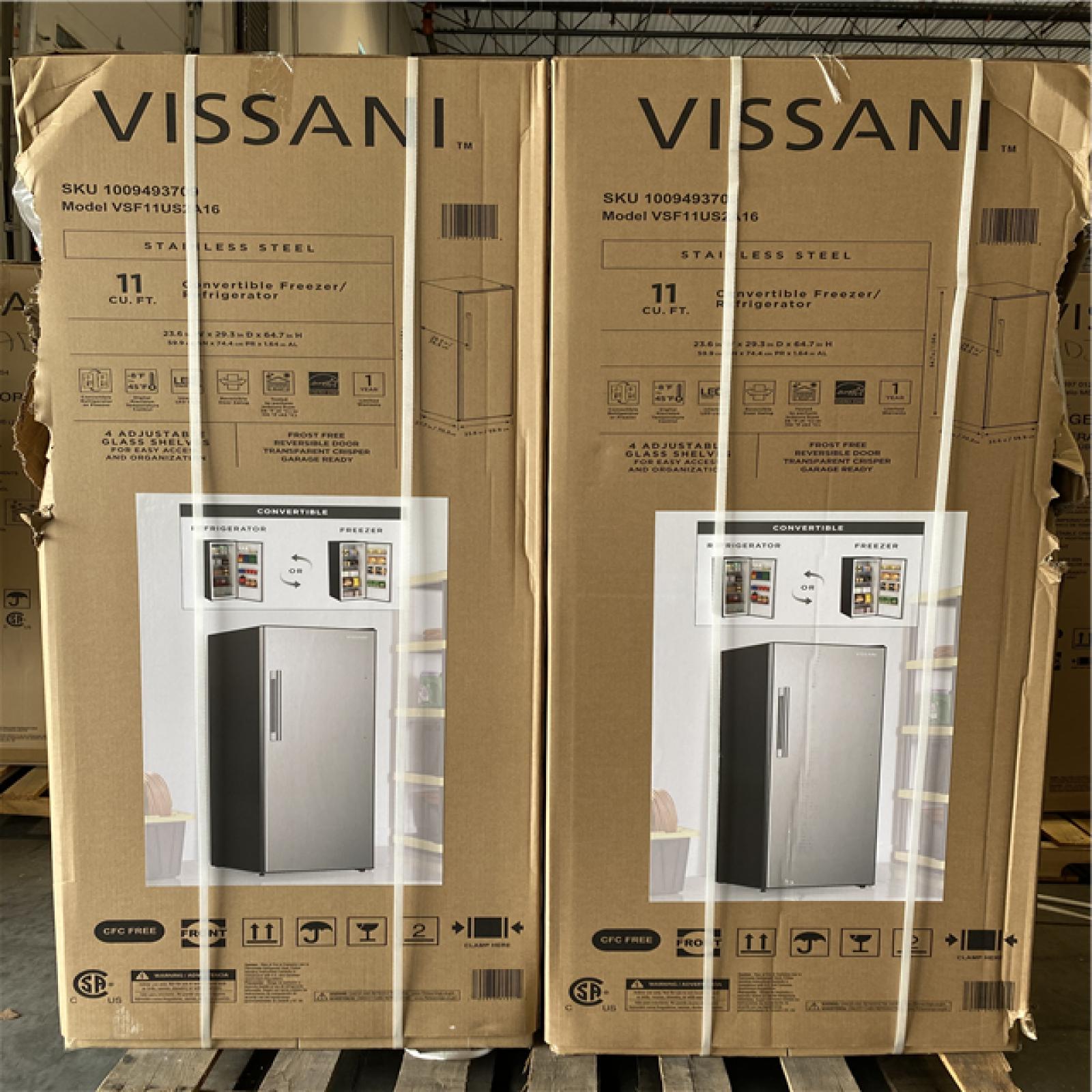 DALLAS LOCATION - VISSANI 11 C.U FT REFRIGERATOR PALLET - (2 UNITS)