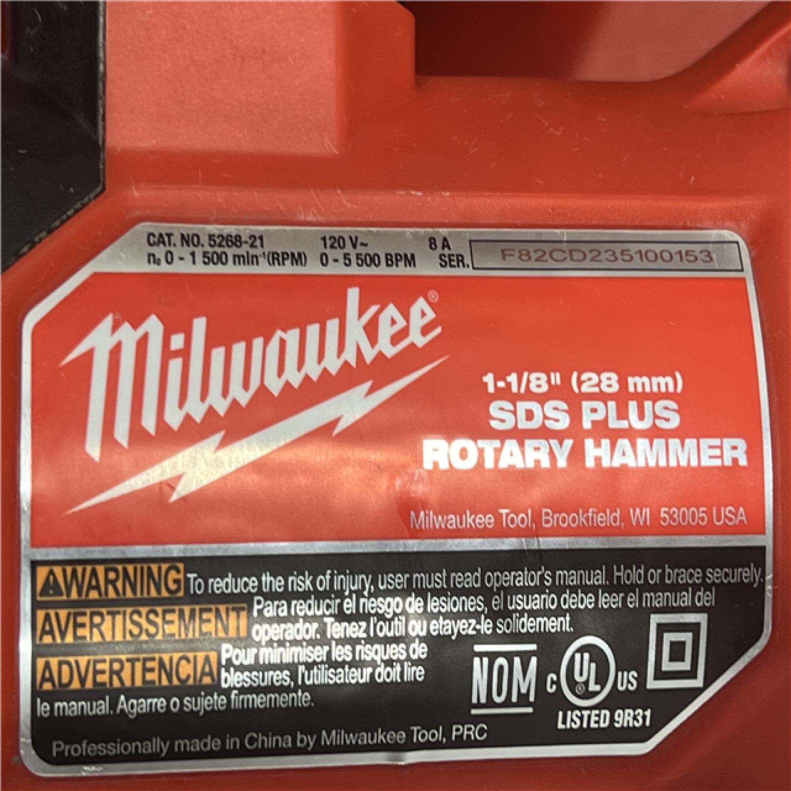 AS-IS Milwaukee 1-1/8 in. Corded SDS-Plus Rotary Hammer