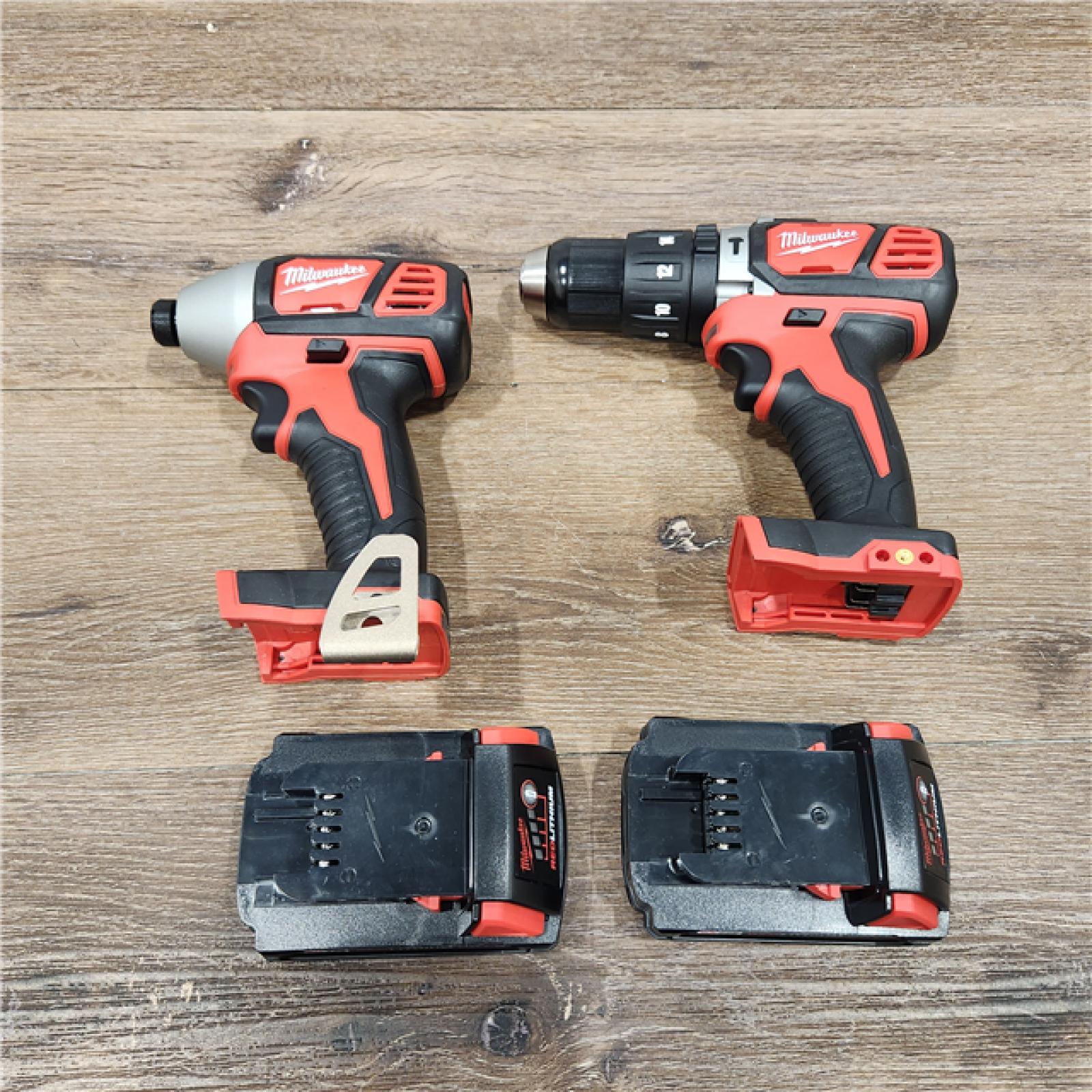 AS-IS Milwaukee 2697-22CTM18 18V Lithium-Ion Cordless Hammer Drill/Impact Driver Combo Kit (2-Tool) w/(2) 1.5Ah Batteries, Charger (NO Tool Bag)