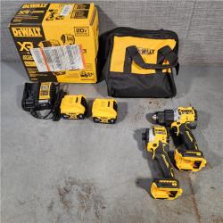 HOUSTON LOCATION - AS-IS (APPEARS LIKE NEW) DEWALT 20V MAX XR Hammer Drill and ATOMIC Impact Driver 2 Tool Cordless Combo Kit with (2) 4.0Ah Batteries, Charger, and Bag