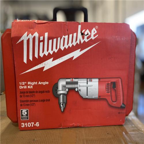 AS-IS  Milwaukee 7 Amp Corded 1/2 in. Corded Right-Angle Drill Kit with Hard Case