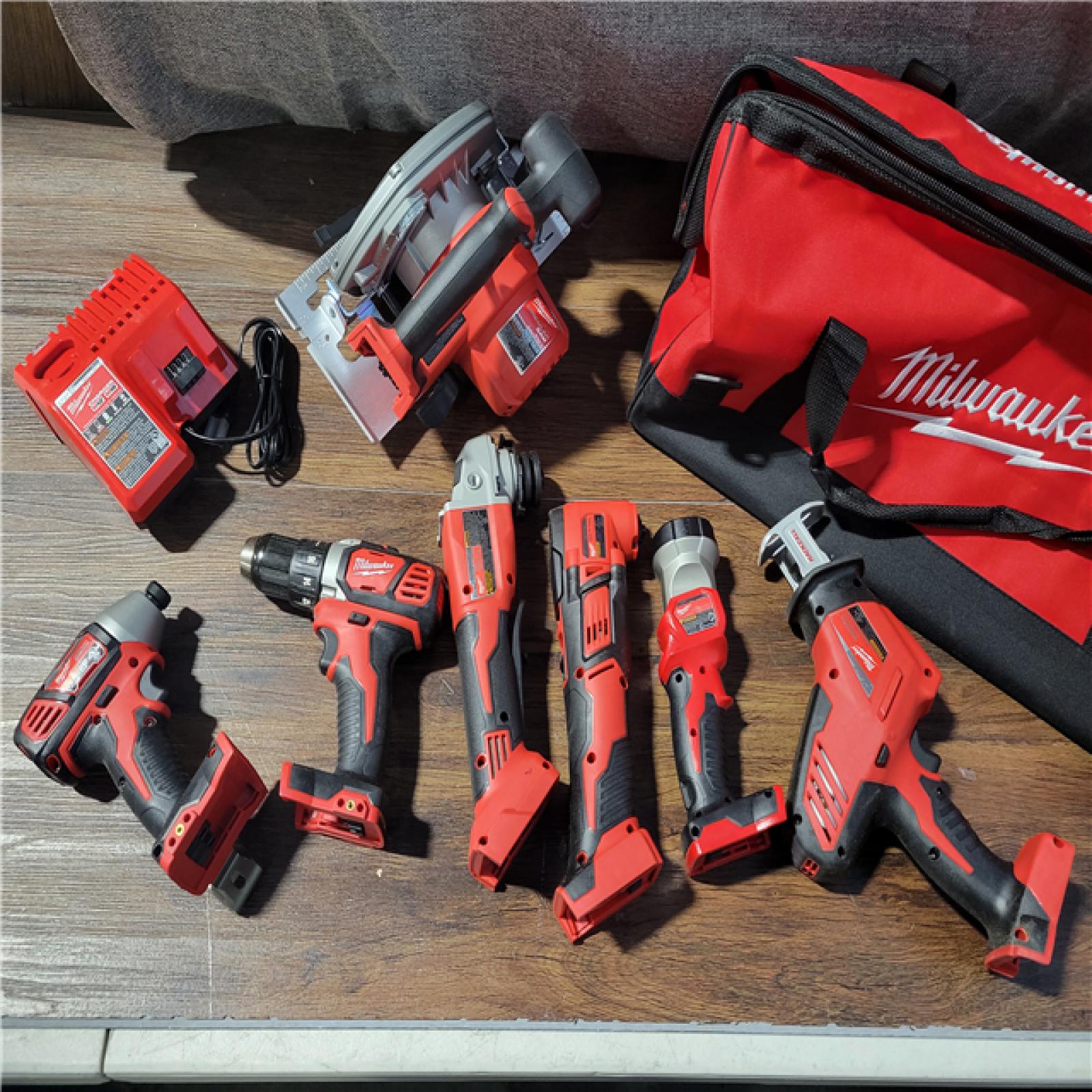 CALIFORNIA AS-IS MILWAUKEE M18 9-TOOL COMBO KIT (NO BATTERIES) (CHARGER AND BAG INCLUDED)